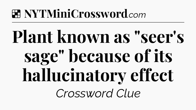 Solution: Plant known as 