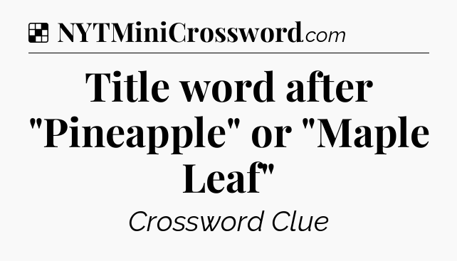 Solution: Title word after 