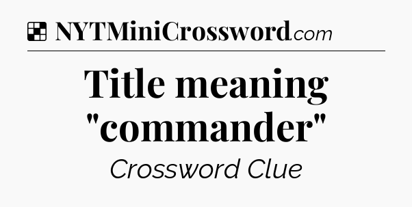 Solution: Title meaning 