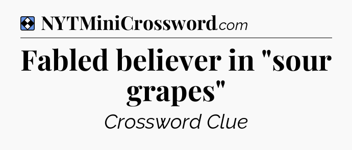 Solution: Fabled believer in 