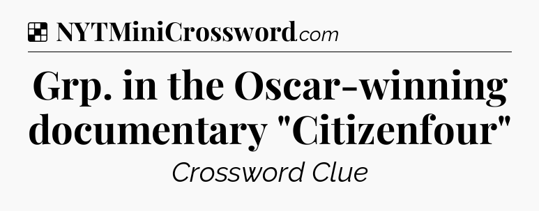 Solution: Grp. in the Oscar-winning documentary 