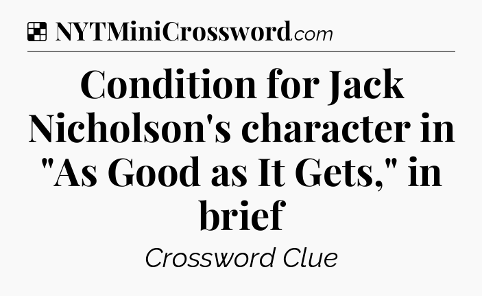 Solution: Condition for Jack Nicholson's character in 