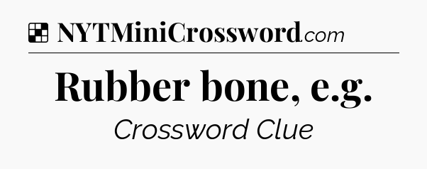 Solution: Rubber bone, e.g - NYT Crossword