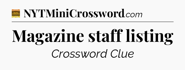 Magazine staff listing - Eugene Sheffer Crossword