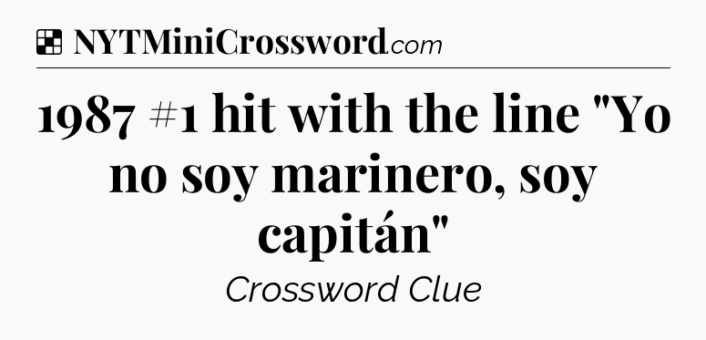 Solution: 1987 #1 hit with the line 