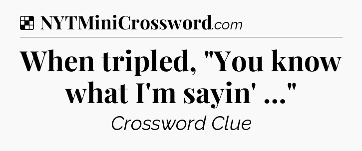 Solution: When tripled, 