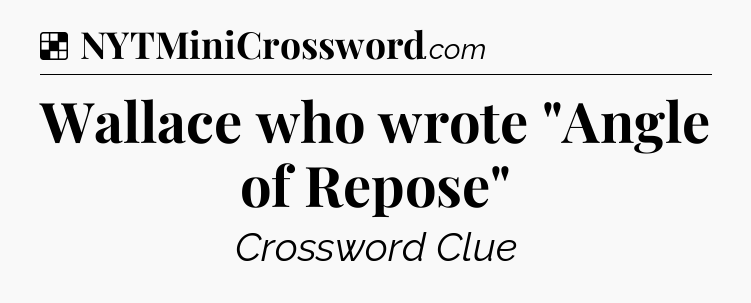 Solution: Wallace who wrote 