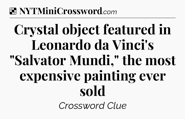 Solution: Crystal object featured in Leonardo da Vinci's 