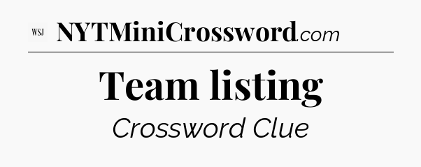 Team listing - WSJ Crossword