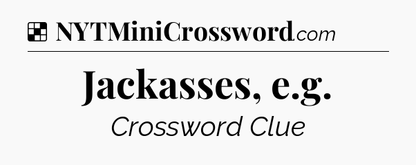 Solution: Jackasses, e.g - NYT Crossword