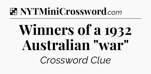 Solution: Winners of a 1932 Australian 