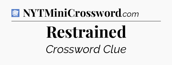 Restrained Puzzle Page Crossword Clue