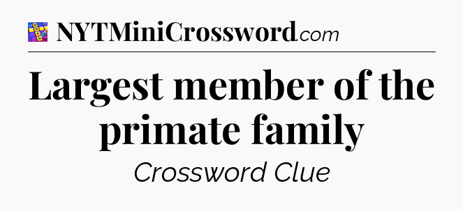 Largest member of the primate family Codycross