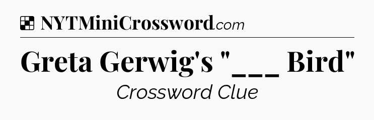 Solution: Greta Gerwig's 