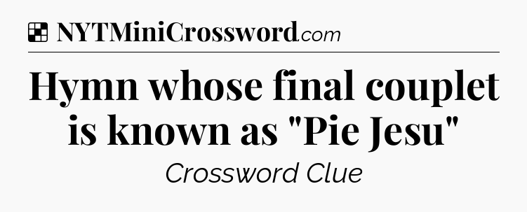 Solution: Hymn whose final couplet is known as 
