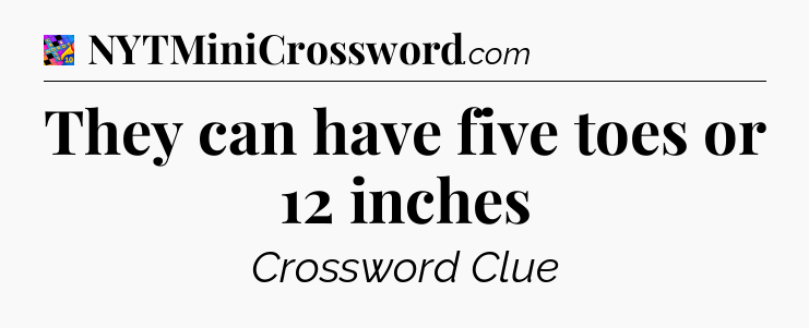 They can have five toes or 12 inches Crossword Clue