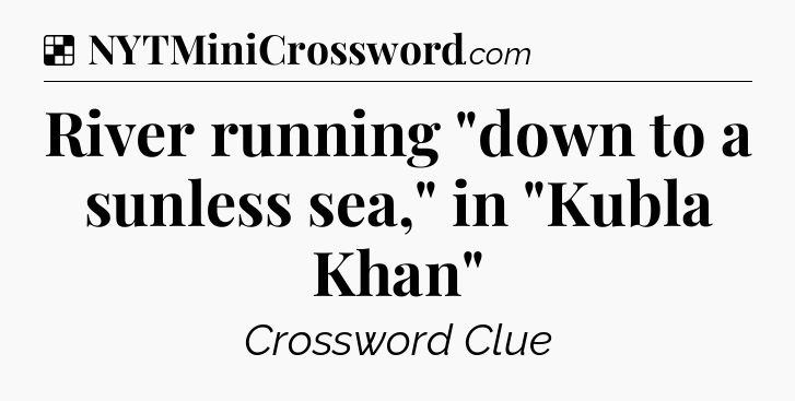 Solution: River running 