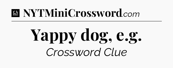 Yappy dog, e.g - LA Times Crossword