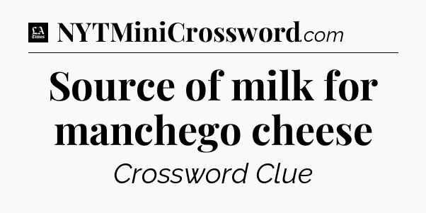 Source of milk for manchego cheese - LA Times Crossword