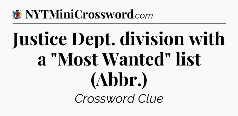 Justice Dept. division with a 