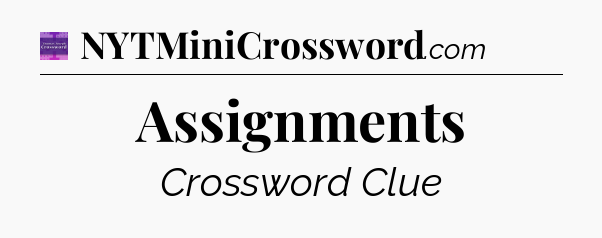 Assignments - Thomas Joseph Crossword