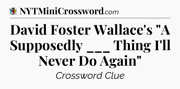 David Foster Wallace's 