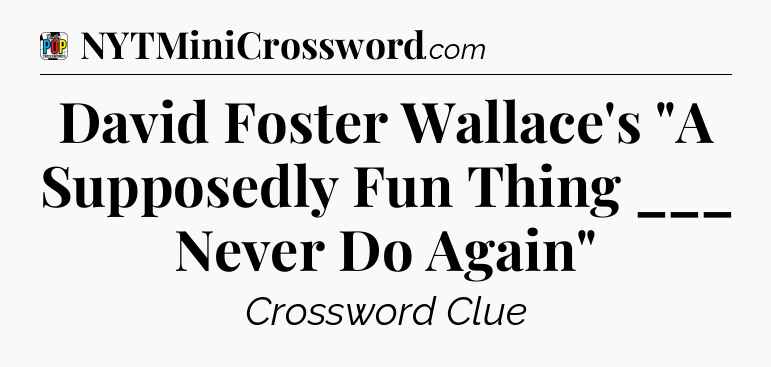 David Foster Wallace's 