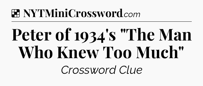 Solution: Peter of 1934's 