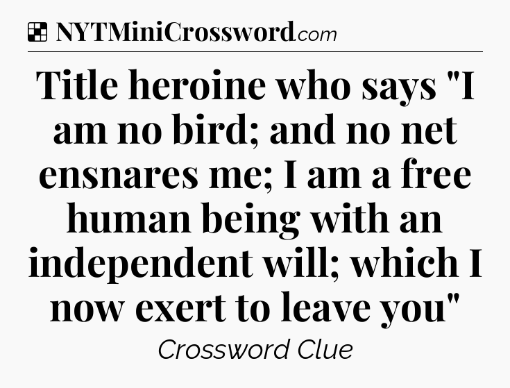 Solution: Title heroine who says 