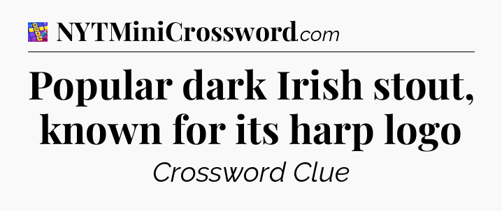 Popular dark Irish stout, known for its harp logo Codycross