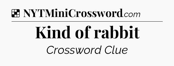 Solution: Kind of rabbit - NYT Crossword