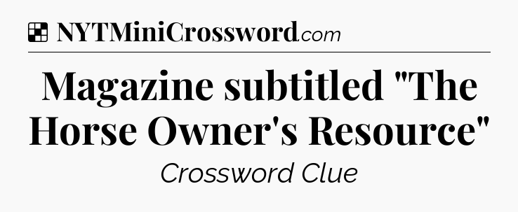 Solution: Magazine subtitled 