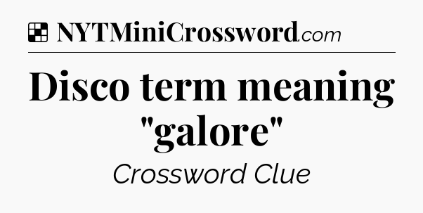 Solution: Disco term meaning 