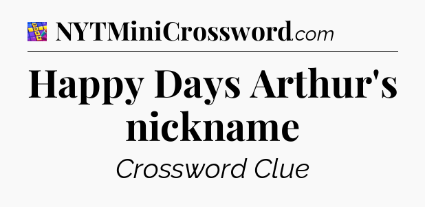 Happy Days Arthur's nickname Codycross