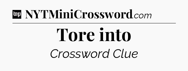 Tore into Crossword Clue
