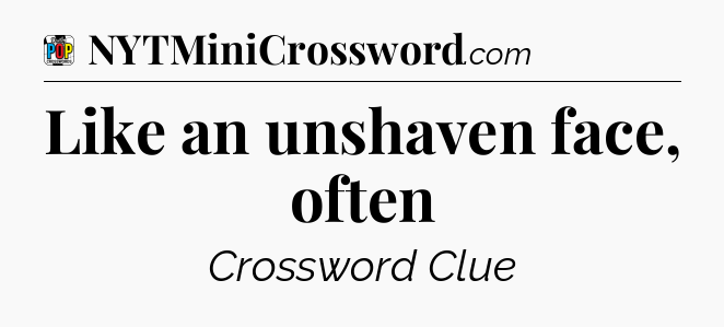 Like an unshaven face, often Crossword Clue