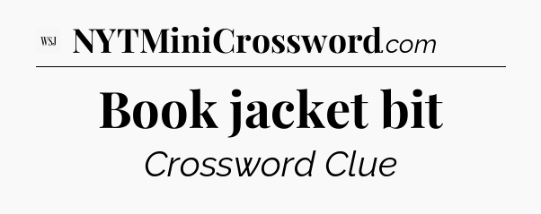 Book jacket bit - WSJ Crossword