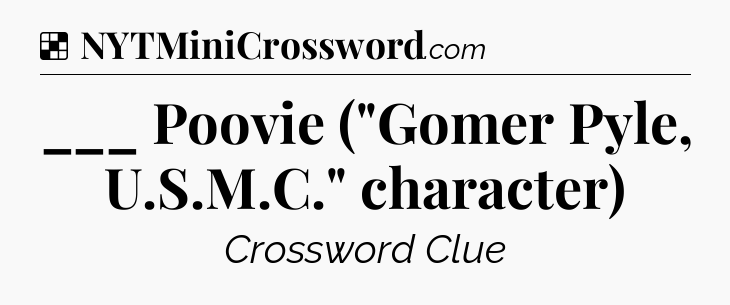 Solution: ___ Poovie (