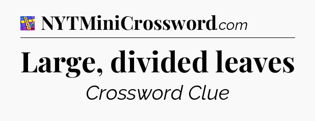 Large, divided leaves Codycross