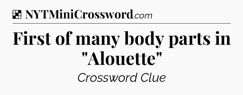 Solution: First of many body parts in 