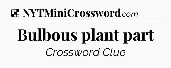 Solution: Bulbous plant part - NYT Crossword