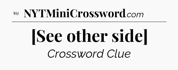 [See other side] - WSJ Crossword