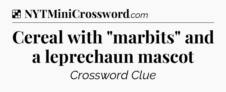 Solution: Cereal with 