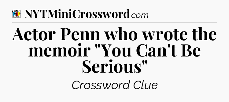 Actor Penn who wrote the memoir 