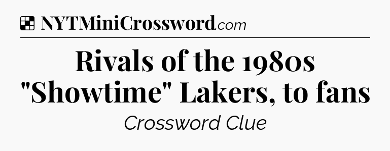 Solution: Rivals of the 1980s 