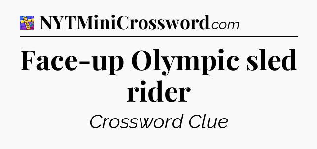 Face-up Olympic sled rider Codycross