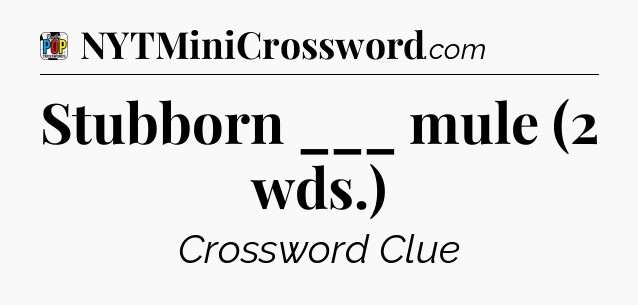 Stubborn ___ mule (2 wds.) Crossword Clue