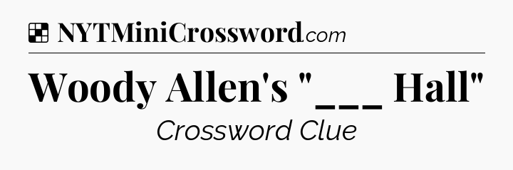 Solution: Woody Allen's 