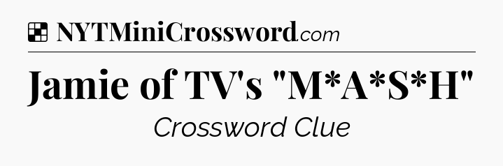 Solution: Jamie of TV's 