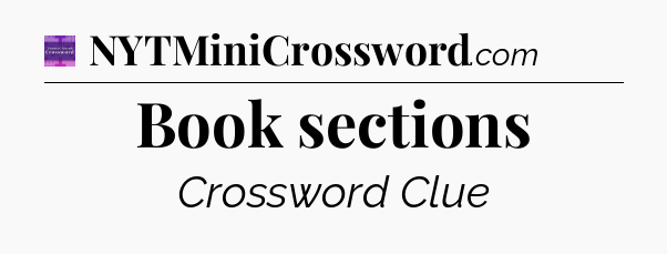 Book sections - Thomas Joseph Crossword